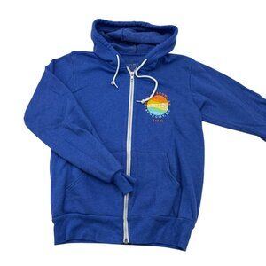 Surf To Sound 5K Zip-Up Hoodie Blue Graphic Print Surf City NC Unisex Size M‎